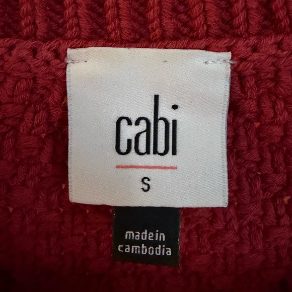 CAbi Women's Deep Red Cable Knit Sweater - Picture 2 of 3
